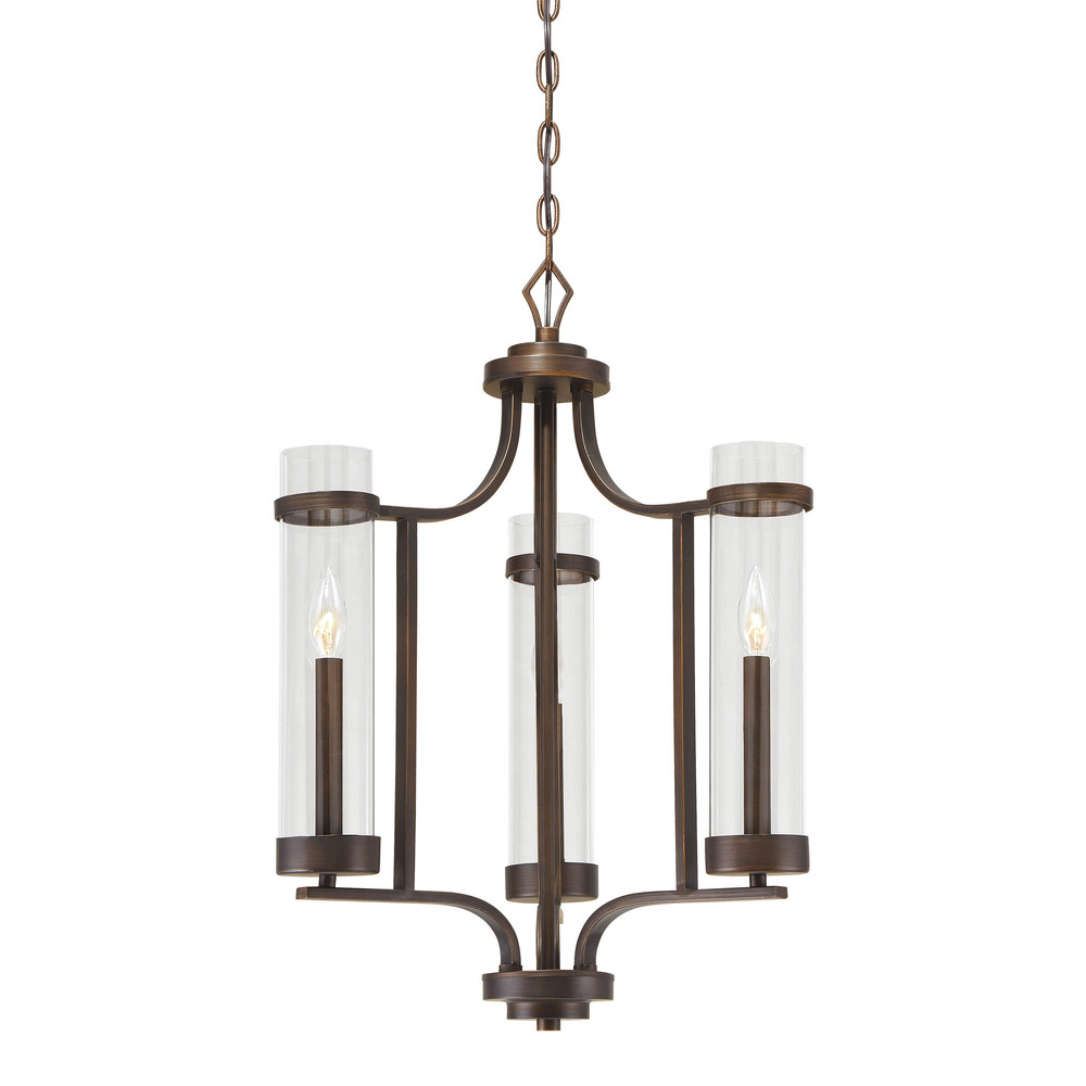 Milan 3-Light Chandelier Ceiling Light Rubbed Bronze