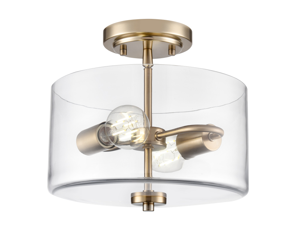 Verlana 11" Wide 2-Light Semi Flush - Modern Gold
