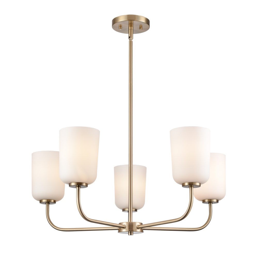 Laphia 27" Wide 5-Light Chandelier - Modern Gold