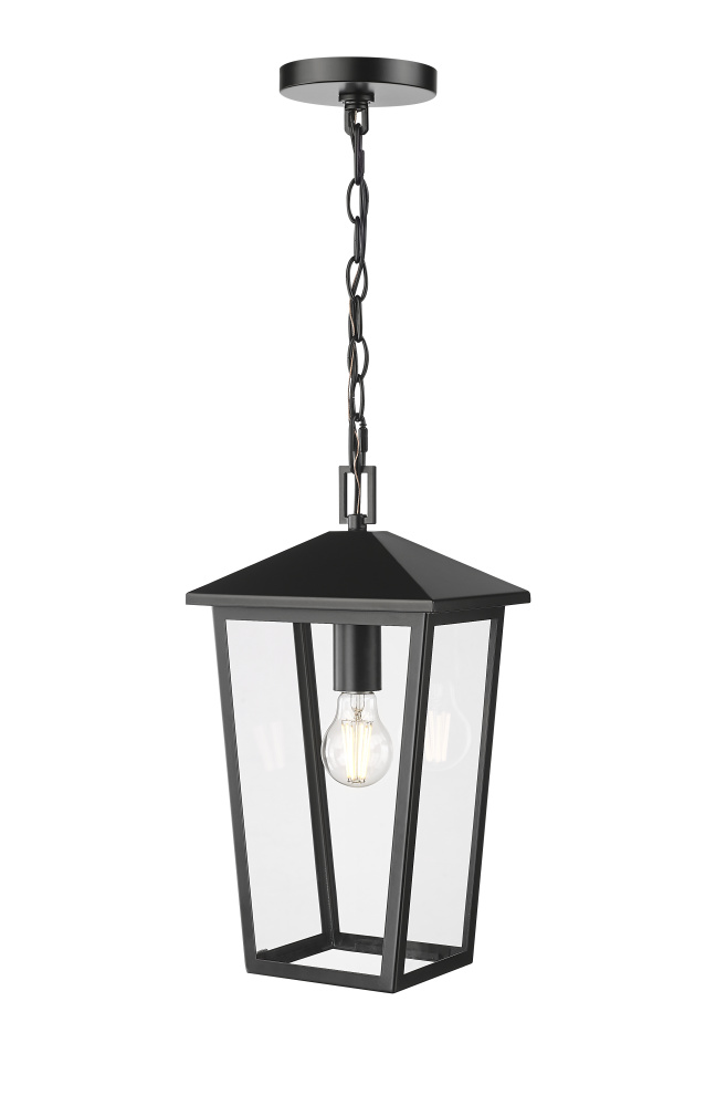 Munger 9.25" Wide 1-Light Outdoor Hanging Pendant - Powder Coated Black