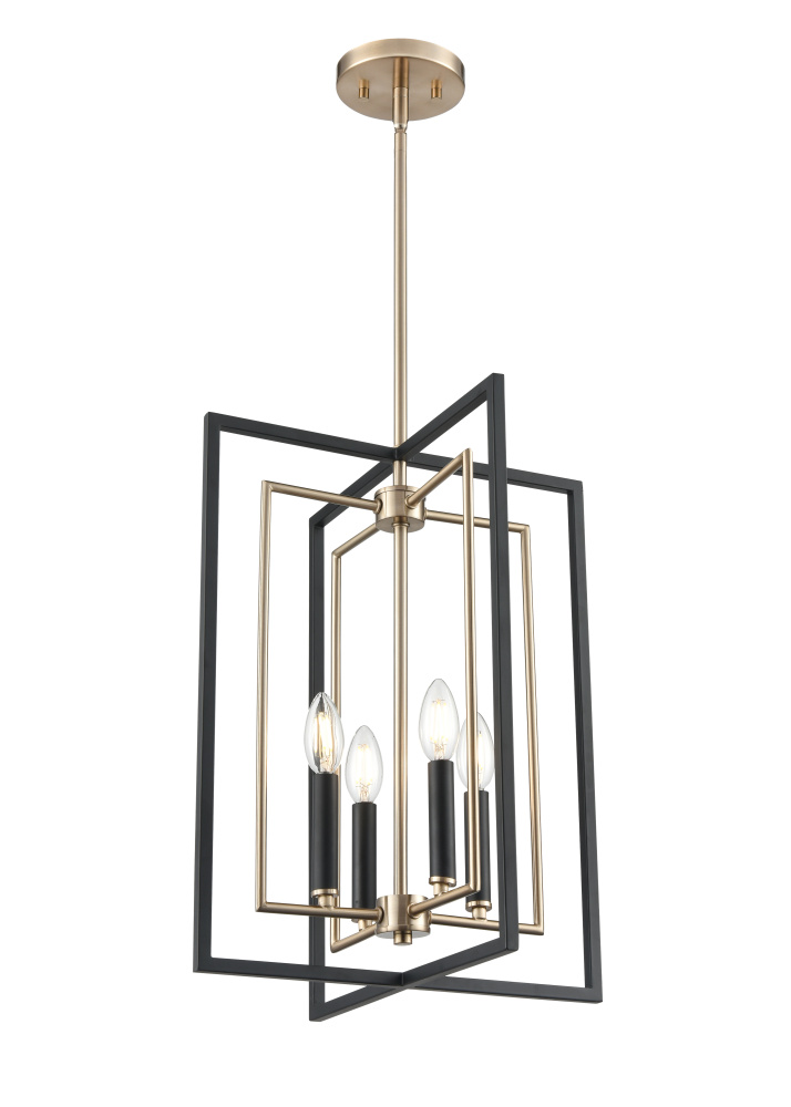 Noelle 15" Wide 4-Light Pendant - Matte Black
