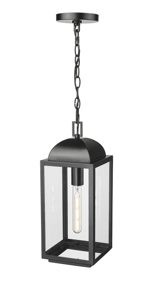 Beaufort 7" Wide 1-Light Outdoor Hanging Lantern - Powder Coated Black