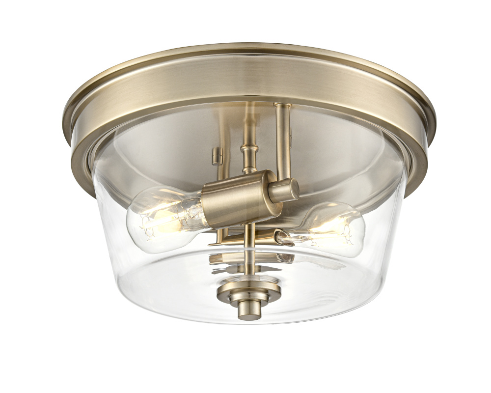 Strayhan 13" 2-Light Flush Mount - Modern Gold