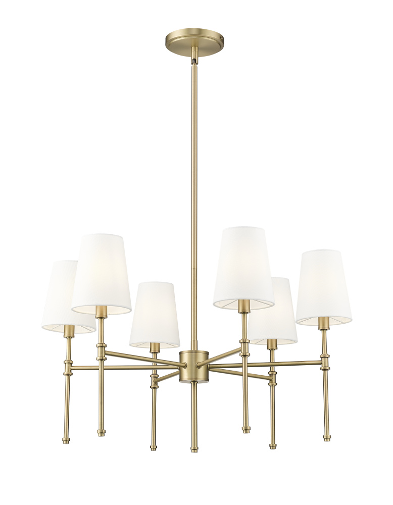 Adorra 25.75" Wide 6-Light Chandelier - Vintage Brass