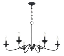 Millennium 4386-MB - Delvona 6-Light Chandelier Ceiling Light Matte Black