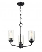 Millennium 9603-MB - Moven 3-Light Chandelier Ceiling Light Matte Black