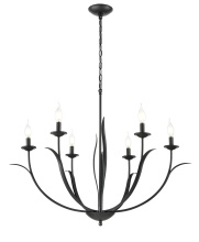 Millennium 44106-MB - Charlize 33.75" Wide 6-Light Chandelier - Matte Black