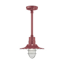 Millennium RRWS12-SR - R Series 1-Light Stem Hung Radial Wave Shade Satin Red