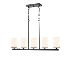 Millennium 2725WG-MB - Verlana 35" 5-Light Linear Chandelier - Matte Black