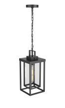 Millennium 901101-PBK - McDonough 8" 1-Light Outdoor Hanging Lantern - Powder Coated Black