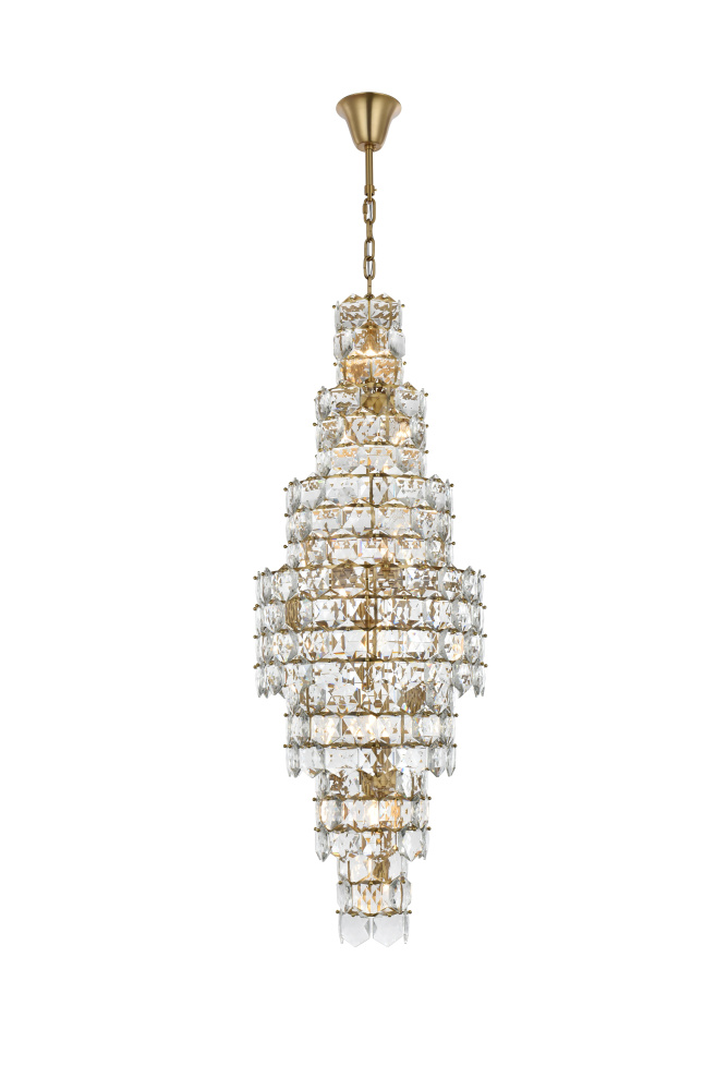 Pendant D24"H67"L26 Satin Gold