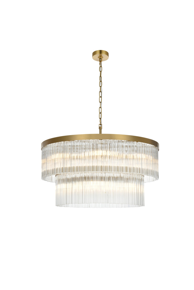 Pendant D32"H16.5"L14 Satin Gold