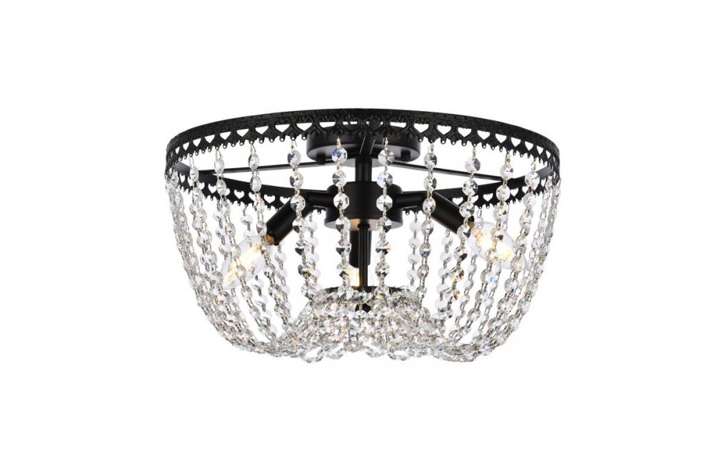 Kylie 16 Inch Flush Mount in Black