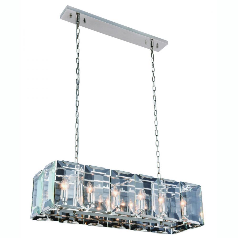 Monaco 12 light polished Nickel Chandelier Clear Glass Crystal