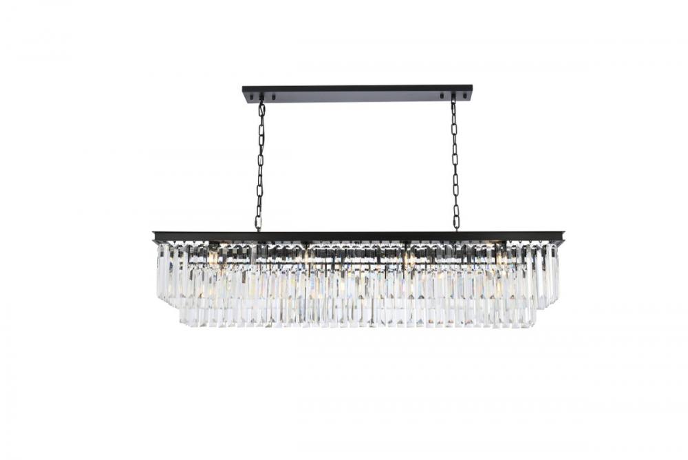 Sydney 12 Light Matte Black Chandelier Clear Royal Cut Crystal