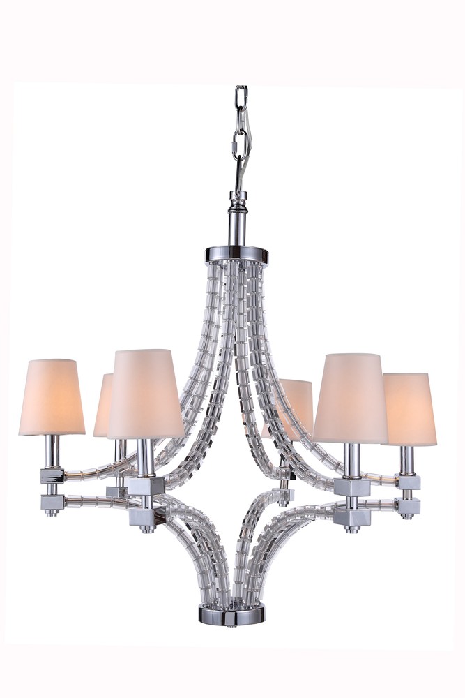 1460 Cristal Collection Pendant lamp D:36" H:38" Lt:6 Polished Nickel Finish