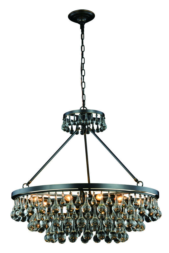 Bettina 10 light Bronze Pendant Clear Royal Cut Crystal