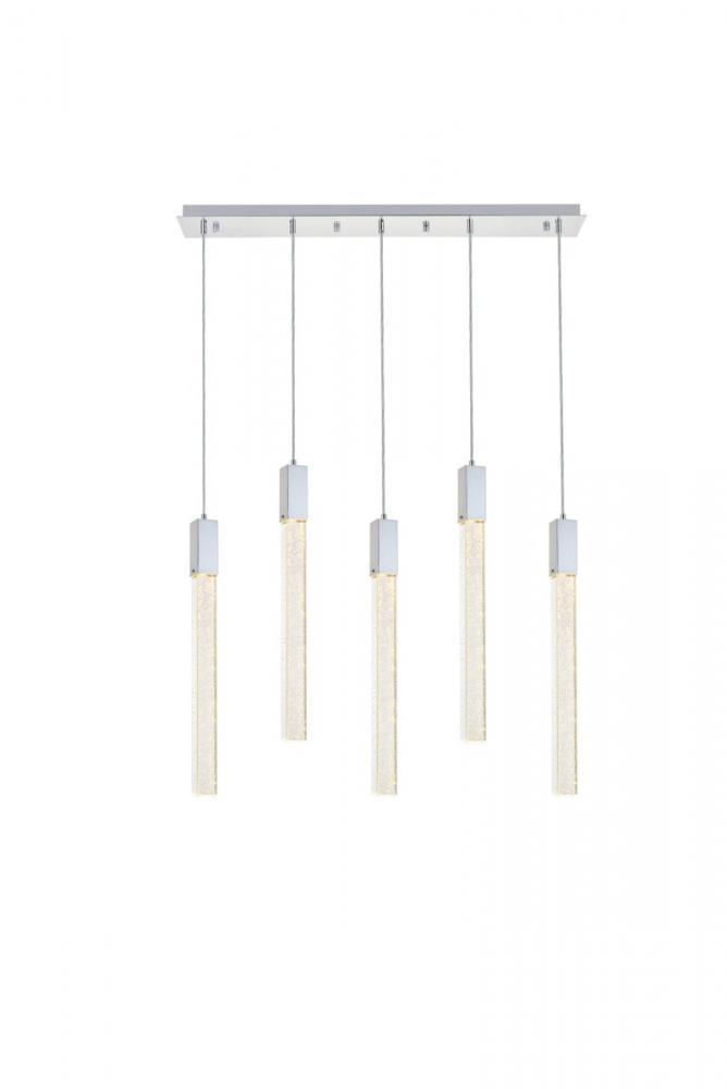 Weston 5 lights pendant in chrome