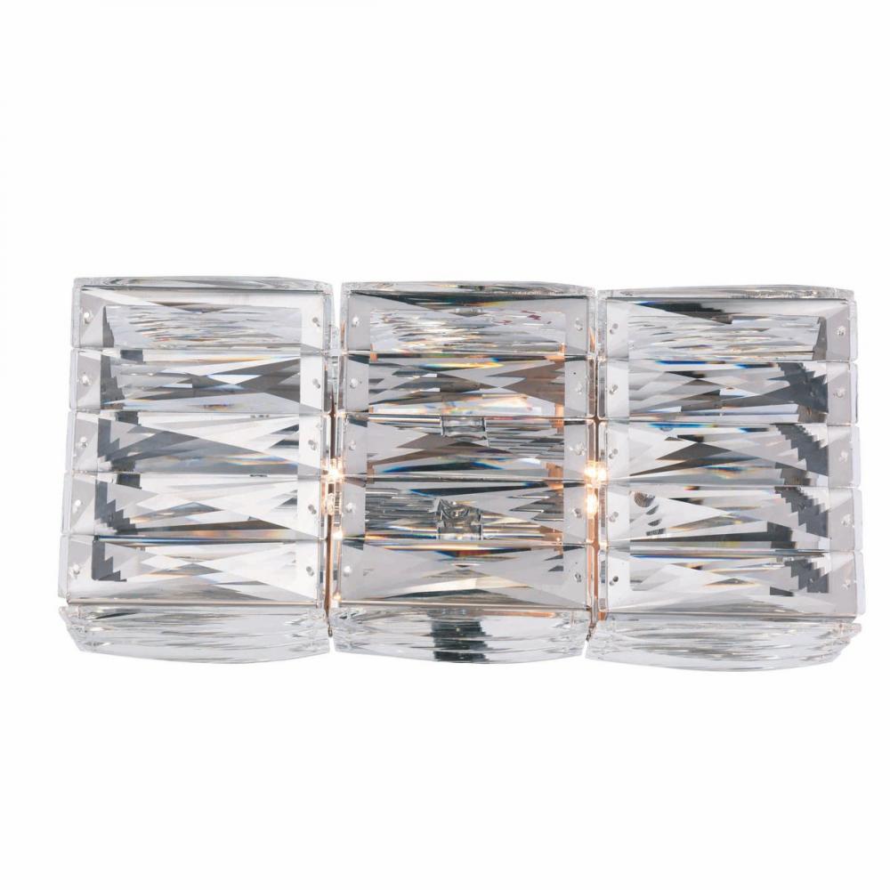 Cuvette 2 light Chrome Vanity Wall Sconce Clear Royal Cut Crystal