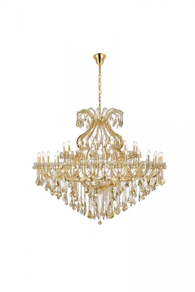 Maria Theresa 49 Light Gold Chandelier Golden Teak (Smoky) Royal Cut Crystal