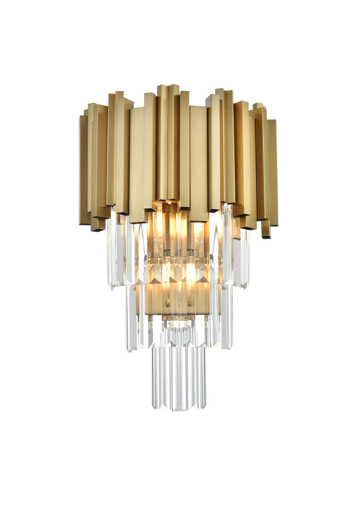 Wall Sconce W12"H18"L2 Satin Gold