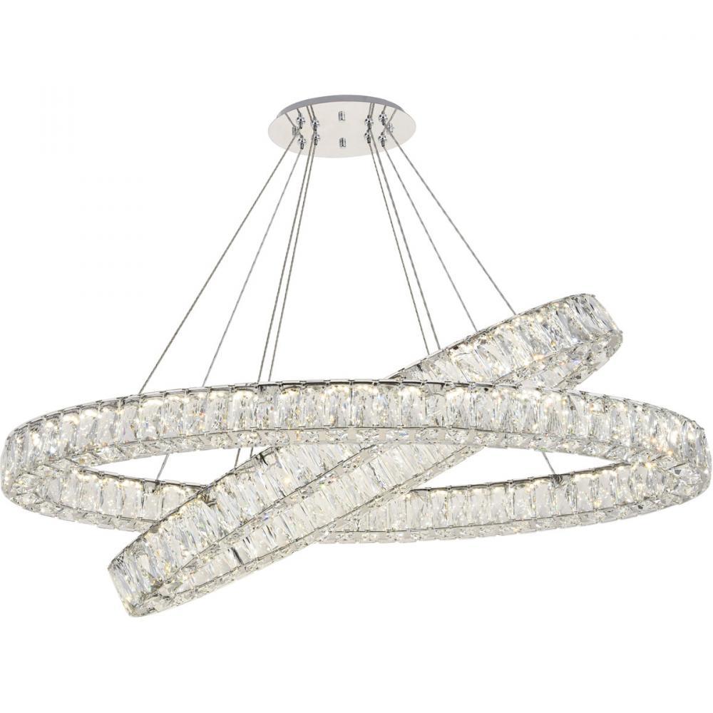 Monroe Integrated LED Light Chrome Chandelier Clear Royal Cut Crystal