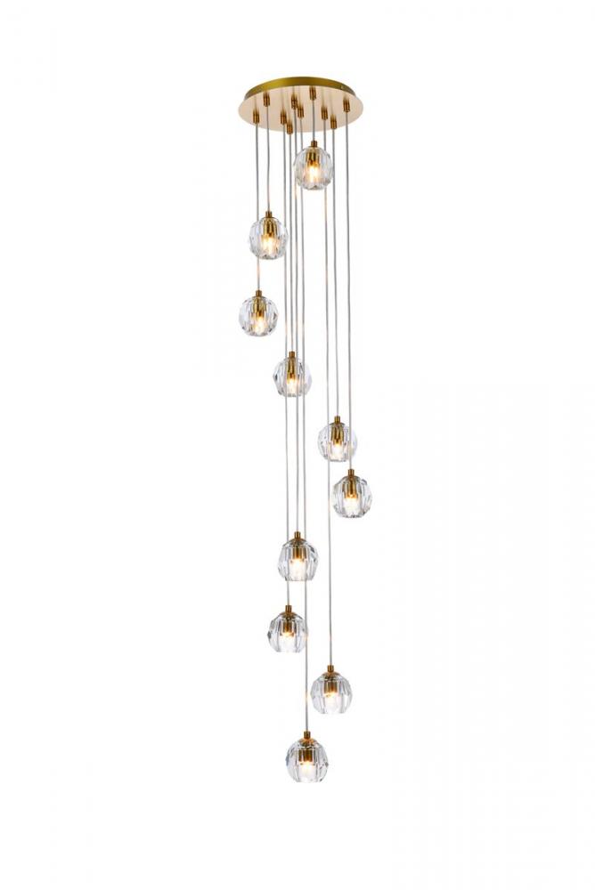 Eren 10 Lights Gold Pendant