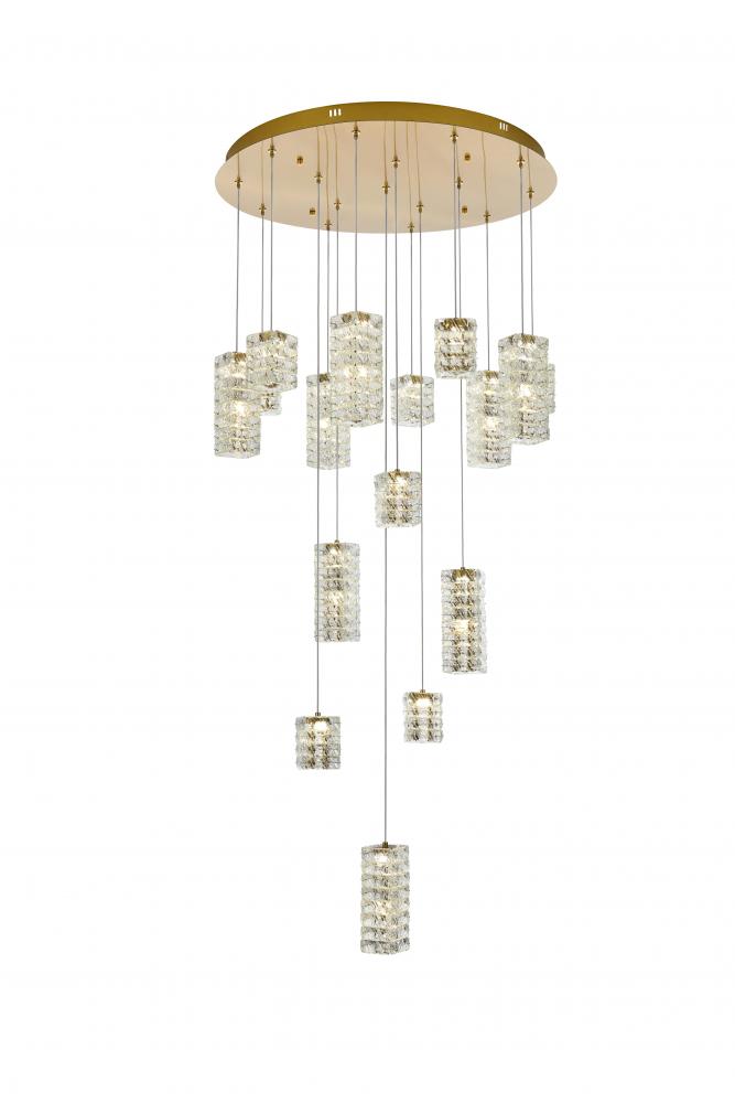 Aston 32 inch LED Pendant in Satin Gold