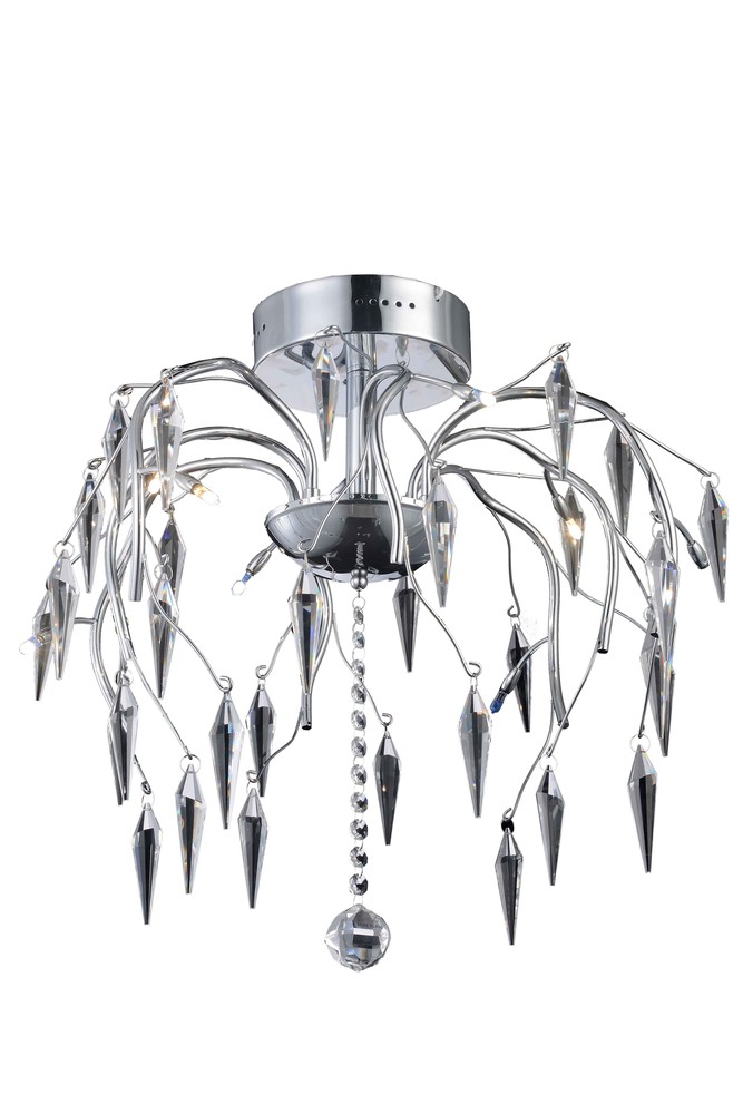Amour 8 light Chrome Flush Mount Clear Elegant Cut Crystal