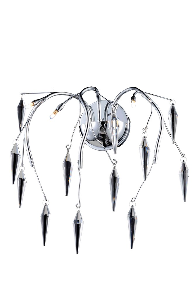 Amour 3 light CHROME Wall Sconce Clear Elegant Cut Crystal