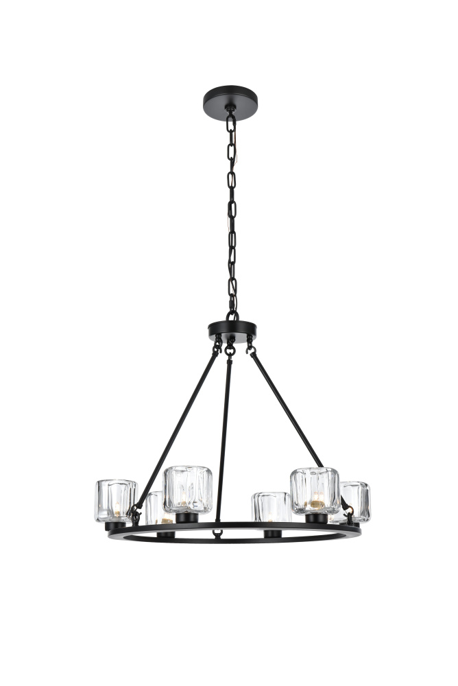 Pendant Light D26" G9 Lt6 40W Black