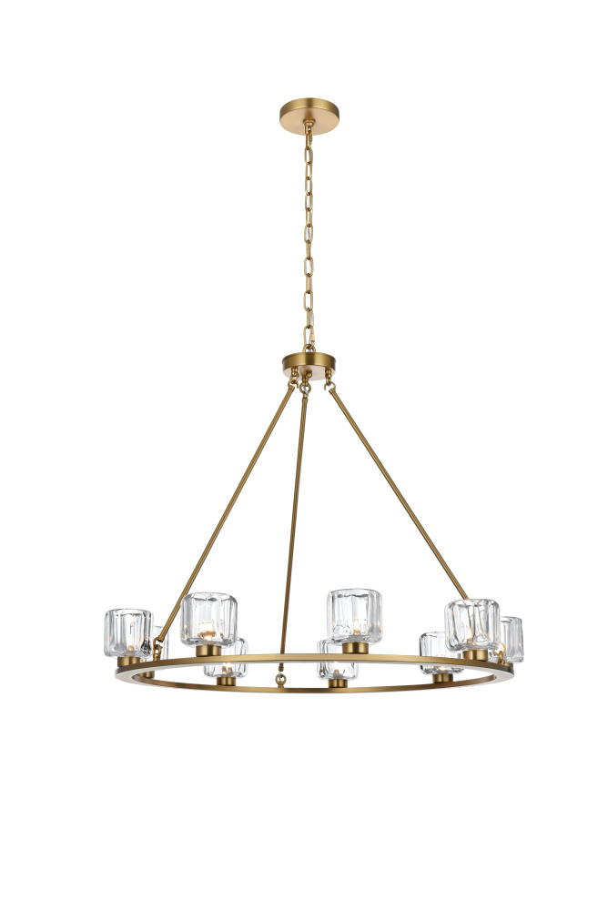 Pendant Light D36" G9 Lt9 40W Satin Gold