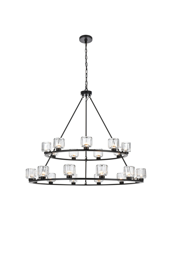 Pendant Light D36"+48" G9 Lt21 40W Black