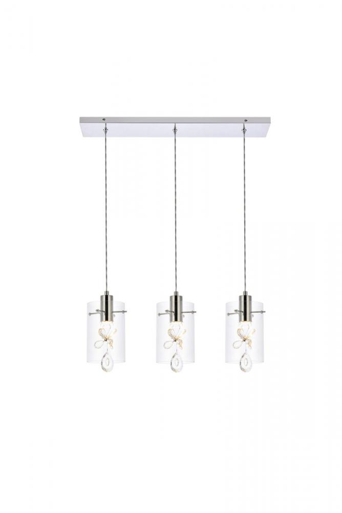 Hana 3 Lights Chrome Pendant