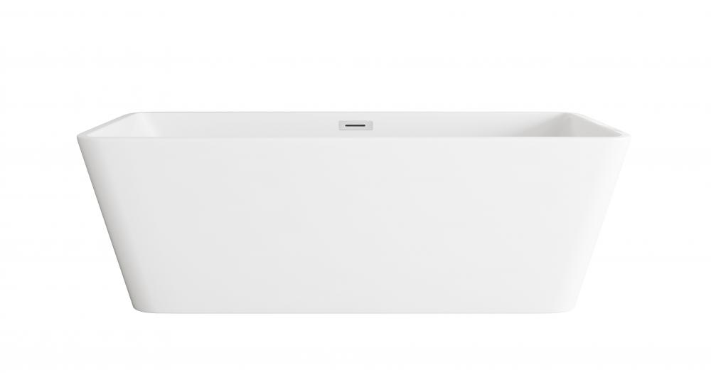 67 inch Bathtub in Glossy White with Chrome Trim