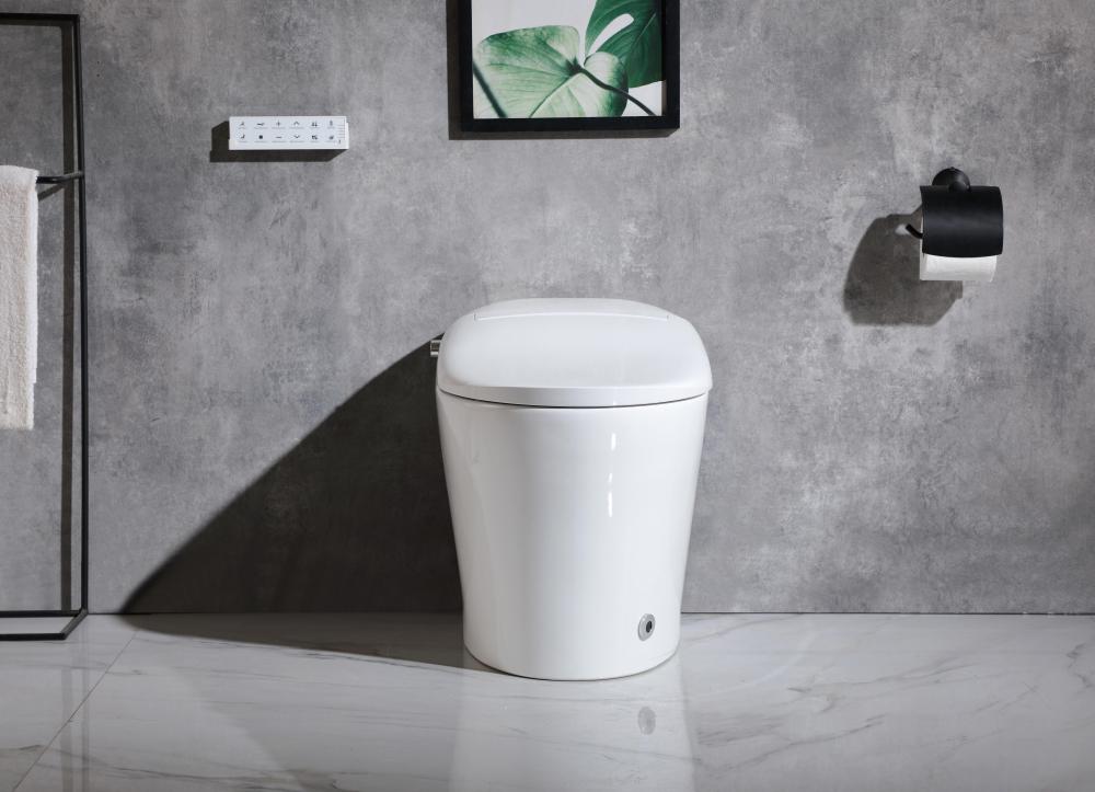 Smart Round Bidet Toilet in Glossy White