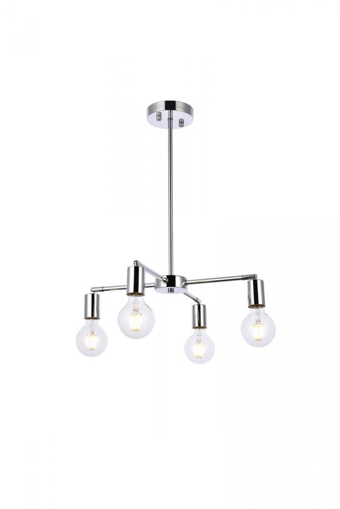 Cairo 4 lights chrome pendant