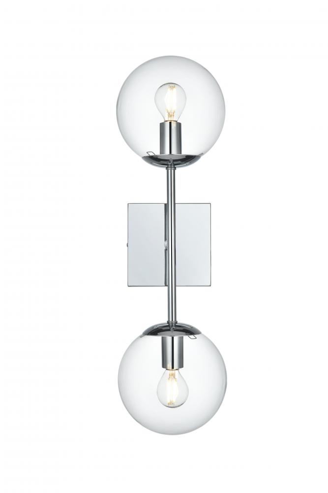 Neri 6 Inch Wall Sconce Clear Shade in Chrome