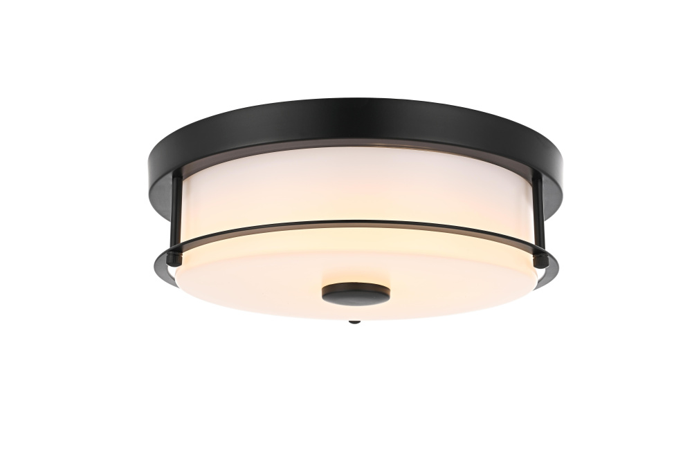 Flush Mount D12" H4" LED 18W 3CCT Black