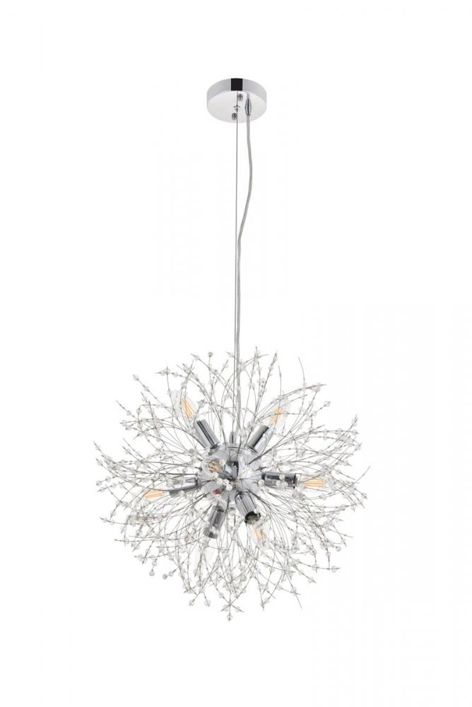 Flores 8 light Chrome Pendant