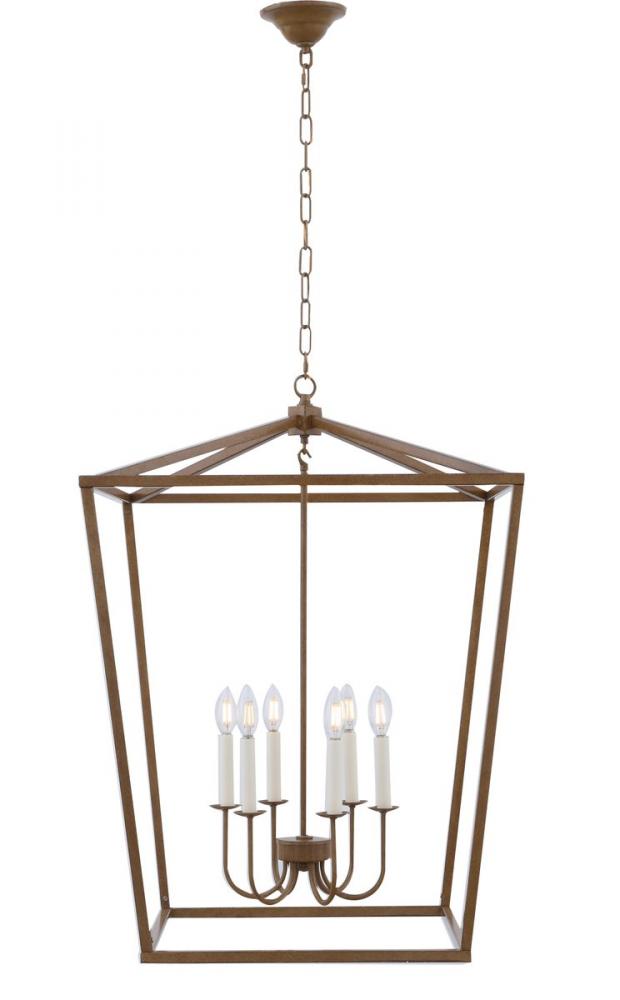 Maddox 6 light Vintage Gold pendant