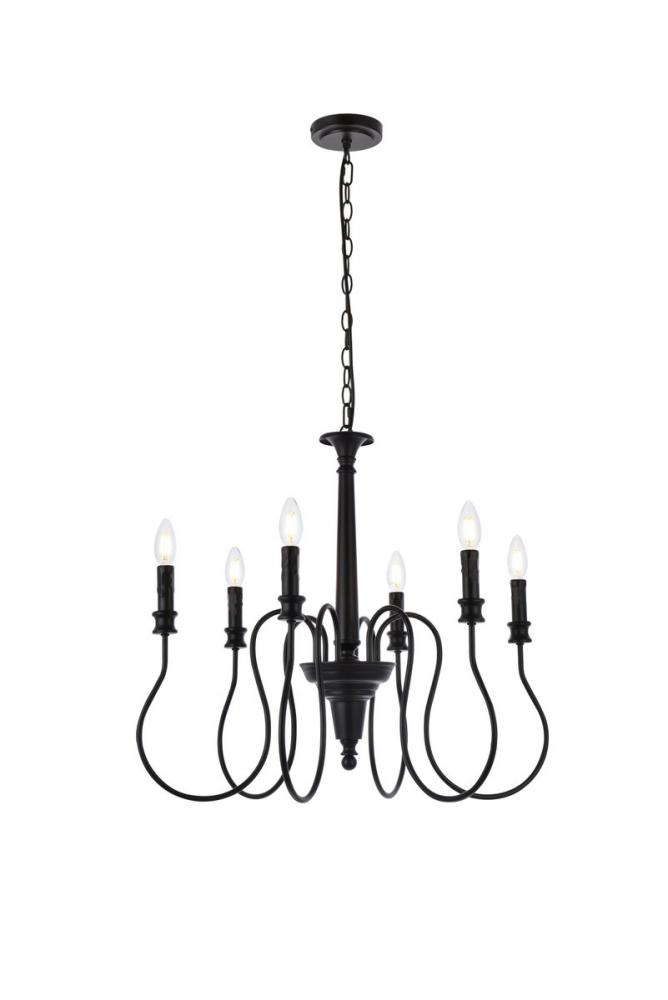 Flynx 6 lights pendant in black