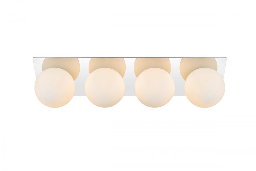 Jillian 4 light Chrome and frosted white Bath Sconce