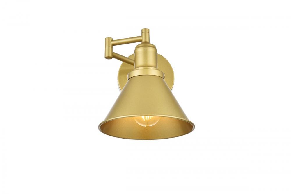 Judson 1 light Brass swing arm wall sconce