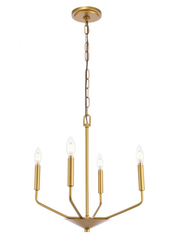 Enzo 4 light Brass pendant