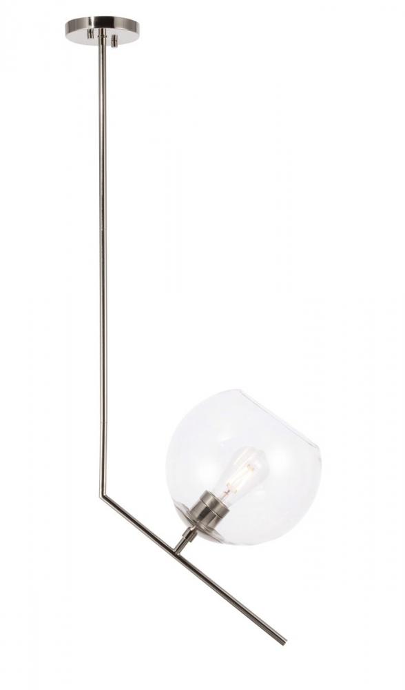 Ryland 1 light Chrome and Clear glass pendant