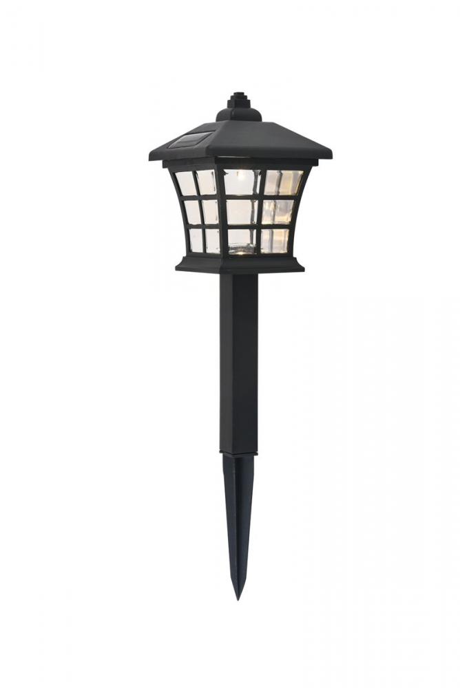 Outdoor black LED 3000K pathway light in pack of 6