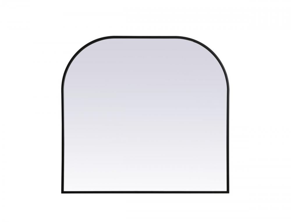 Metal Frame Arch Mirror 36x34 Inch in Black