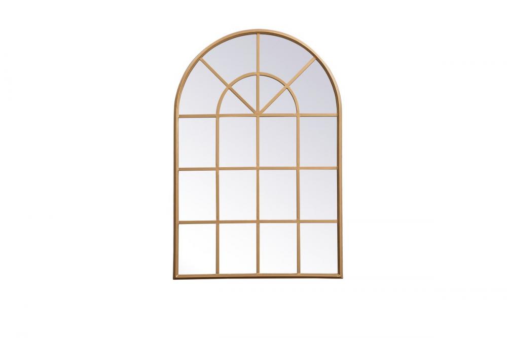 Metal windowpane mirror 28 inch x 41 inch in in Brass