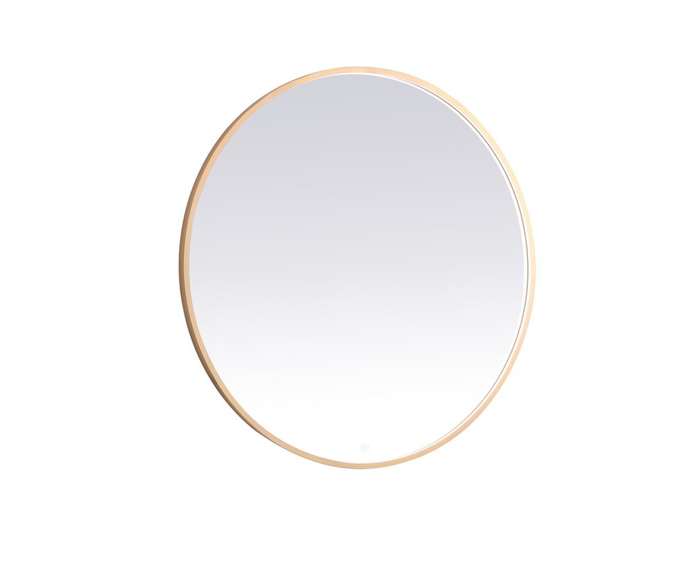 Pier 30x36 inch LED mirror with adjustable color temperature 3000K/4200K/6400K in brass